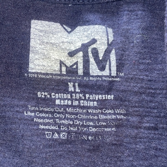 🔮 3/$15! Black MTV Checkered Zombie Hands Logo Tee XL - Picture 3 of 3